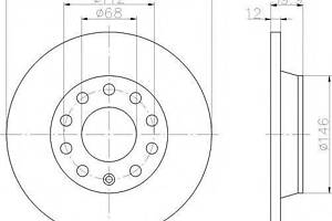 Диск тормозной AUDISEAT A4Exeo R D=255mm 00-13 TEXTAR 92106303 на AUDI A4 (8E2, B6)