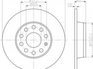 Диск гальмівний AUDISEATSKODAVW A3LeonOctaviaCaddy R D=272mm 03&gt &gt TEXTAR 92224903 на VW GOLF TOURAN (1T3)