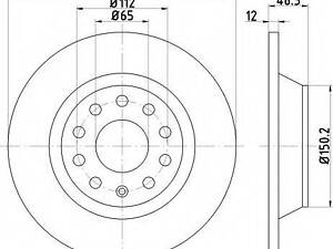 Диск гальмівний AUDISEATSKODAVW A3OctaviaSuperBGolfPassatSharan R D=282mm 03&gt &gt TEXTAR 92140803 на VW PASSAT (362)