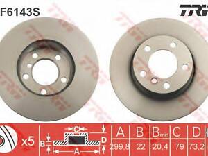 Диск гальмівний BMW 1(F20) 3(F30) 4(F36) F D=300mm 12&gt &gt TRW DF6143S на BMW 1 (F20)