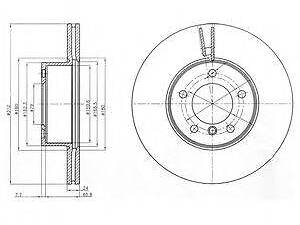 Диск тормозной BMW 1(F20)2(F22)3(E90)X1(E84) F D=312mm 06 DELPHI BG4172C на BMW 3