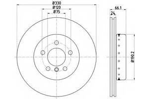 Диск гальмівний BMW 5(F10,F11) F D=330mm 09-17 TEXTAR 92265825 на BMW 5 (F10, F18)