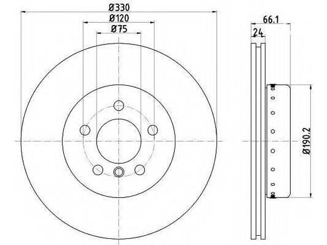 Диск гальмівний BMW 5(F10,F11) F D=330mm 09-17 TEXTAR 92265825 на BMW 5 (F10, F18)