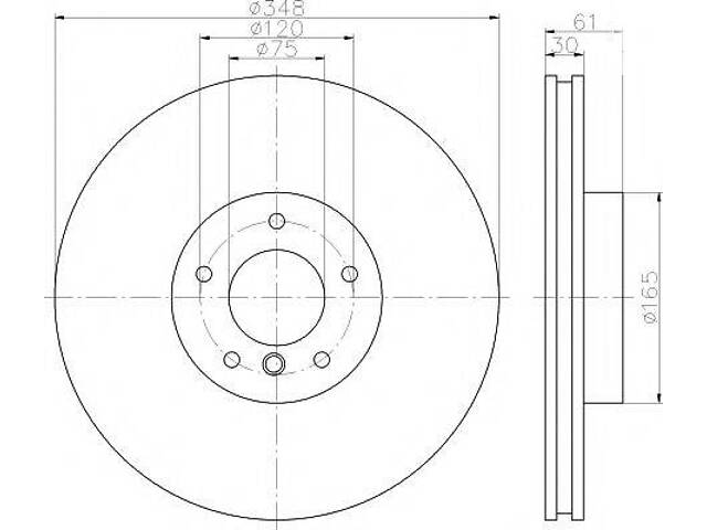 Диск гальмівний BMW X5(E70,F15)X6(E71,F16) F D=348mm 07> > TEXTAR 92160905 на BMW X5 (E70)