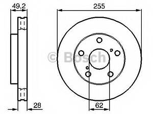 Диск тормозной BOSCH 0986478726 на TOYOTA SCEPTER (_CV1_, _XV1_, _V1_)