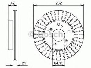 Диск тормозной BOSCH 0986479687 на HONDA CR-Z (ZF1)