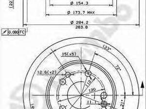 Диск тормозной BREMBO 09486934 на MERCEDES-BENZ 190 седан (W201)