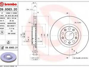 Диск гальмівний BREMBO 09936321 на ALFA ROMEO GIULIETTA (940)