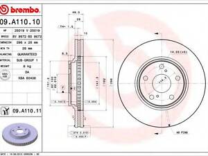 Диск тормозной BREMBO 09A11011 на TOYOTA CAMRY седан (MCV3_, ACV3_, _XV3_)