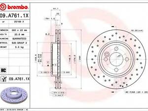 Диск гальмівний BREMBO 09A7611X на MINI MINI (R56)