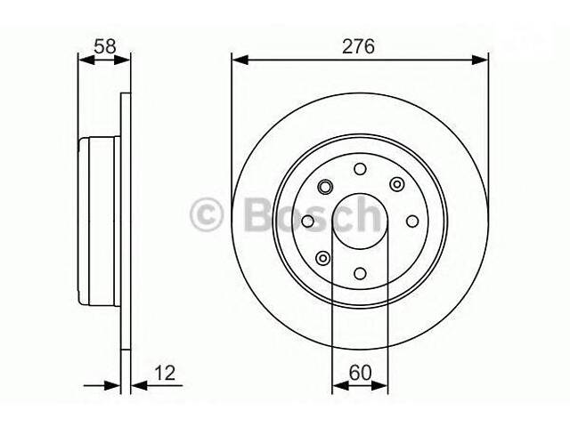 Диск гальмівний CHEVROLET Epica R 2,0-2,5 06-11 BOSCH 0986479A56 на CHEVROLET TOSCA (KL1_)