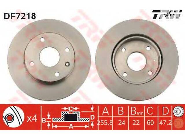 Диск тормозной CHEVROLET LACETTI передн., вент. (выр-во TRW) TRW DF7218 CHEVROLET LACETTI универсал (J200)