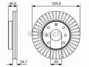 Диск гальмівний CHEVROLETDAEWOO Lacetti F BOSCH 0986479R70 на DAEWOO TACUMA (KLAU, U100)