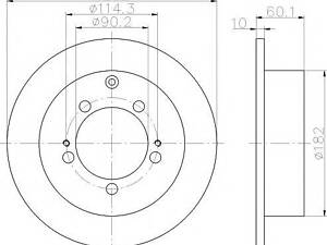 Диск тормозной CHRYSLERMITSUBISHI SebringLancerOutlander R D=262mm 95-13 TEXTAR 92136103 на MITSUBISHI SPACE RUNNER (N6