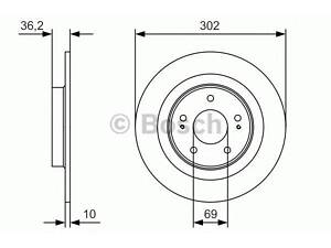 Диск гальмівний CITROENPEUGEOTMITSUBISHI C44008ASXOutlander R 1,6-3,0 10&gt &gt BOSCH 0986479B04 на MITSUBISHI OUTLANDE