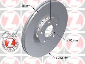 Диск гальмівний Coat Z ZIMMERMANN 100124220 на AUDI A6 седан (4B2, C5)