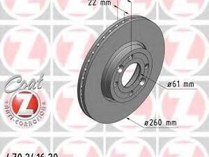 Диск гальмівний Coat Z ZIMMERMANN 470241620 на DACIA LOGAN пикап (US_)