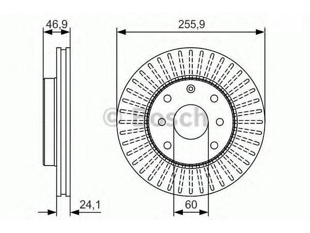 Диск гальмівний DAEWOO Evanda Tacuma передн. (вир-во Bosch) BOSCH 0986479R70 на DAEWOO TACUMA (KLAU, U100)