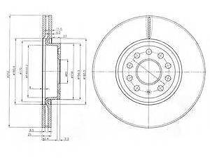 Диск гальмівний DELPHI BG3953C на VW PASSAT (362)