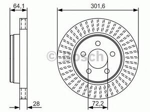 Диск гальмівний DODGE Nitro F 2,8-4,0 06-11 BOSCH 0986479U04 на DODGE NITRO