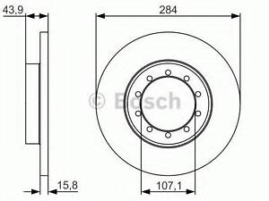 Диск гальмівний FORD Transit R D=284mm 06&gt &gt BOSCH 0986479A34 на FORD TRANSIT фургон