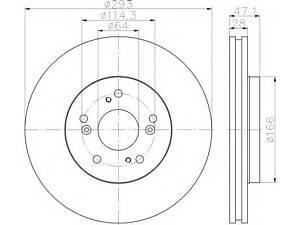 Диск гальмівний HONDA CR-V F D=293mm 07&gt &gt TEXTAR 92184803 на HONDA CR-V Mk III (RE)