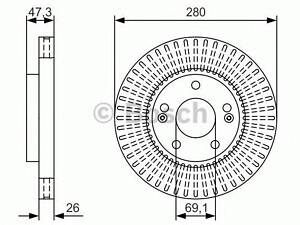 Диск тормозной HYUNDAI Sonata F 10 BOSCH 0986479U10 на HYUNDAI i45 VI седан (YF)