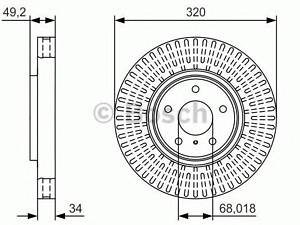 Диск гальмівний INFINITI EXFXG37M - кратн. 1 шт BOSCH 0986479T32 на INFINITI Q60 купе