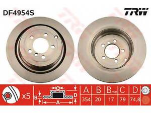 Диск гальмівний LAND ROVER Rang Rover R 02&gt &gt TRW DF4954S на LAND ROVER RANGE ROVER Mk III (LM)