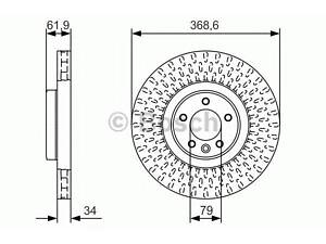 Диск гальмівний LAND ROVER Range RoverSport F 3,0-5,0 13&gt &gt BOSCH 0986479B18 на LAND ROVER RANGE ROVER SPORT (LW)