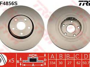 Диск гальмівний LEXUS GS300430460 FL 05&gt &gt  TRW DF4856S на LEXUS GS седан (GRS19_, UZS19_, GWS19_)