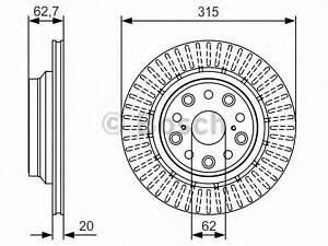 Диск гальмівний LEXUS LS 460460L600H IV (USF4_,UVF4 R 06&gt &gt - кратн. 1 шт BOSCH 0986479T06 на LEXUS LS седан (UVF4_