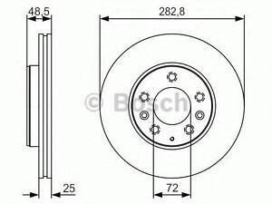 Диск тормозной MAZDA 6 [GGGY] 2.0i-2.3i F 02 PR2 BOSCH 0986479S60 MAZDA ATENZA Наклонная задняя часть (GG)