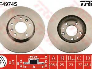 Диск гальмівний MAZDA 6 F 07&gt &gt TRW DF4974S на MAZDA 6 Sport (GH)