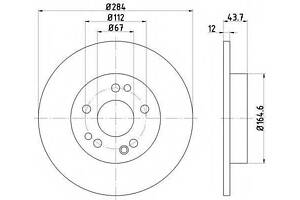 Диск гальмівний MB W124 F кратн. 2 шт. BOSCH 986478187 на MERCEDES-BENZ седан (W124)