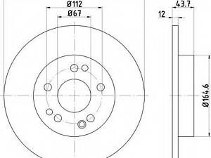 Диск гальмівний MB W124 F кратн. 2 шт. BOSCH 986478187 на MERCEDES-BENZ седан (W124)