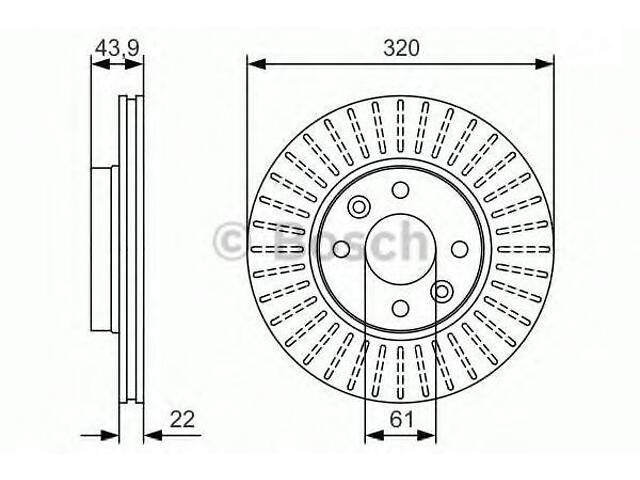 Диск гальмівний MBDACIARENAULT CitanDokkerClioKangoo F PR2 BOSCH 0986479S90 на MERCEDES-BENZ CITAN Panel Van (415)