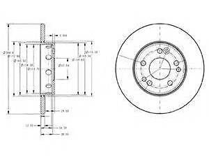 Тормозной диск MERCEDES 200(W124)E(W124) F D=284mm 85-95 DELPHI BG2314 на MERCEDES-BENZ седан (W124)