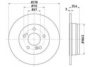 Диск гальмівний MERCEDES C(W203)E(W210) R D=278mm 85-11 TEXTAR 92032703 на MERCEDES-BENZ седан (W124)