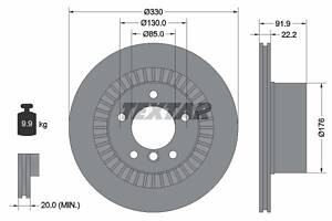 Диск гальмівний MERCEDES G(W463) R D=330mm 04