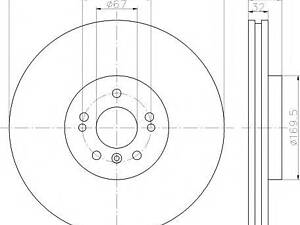 Диск тормозной MERCEDES GL(X164)ML(W164) F D=350mm 05-17 TEXTAR 92150705 MERCEDES-BENZ R-CLASS (W251, V251)