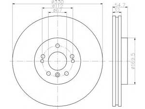 Диск гальмівний MERCEDES M(W164)R(W251) F D=330mm 05-17 TEXTAR 92150605 на MERCEDES-BENZ R-CLASS (W251, V251)