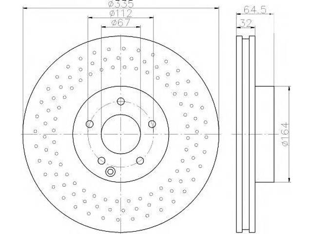 Диск гальмівний MERCEDES S(W221) F D=335mm 05> > TEXTAR 92171905 на MERCEDES-BENZ S-CLASS седан (W221)