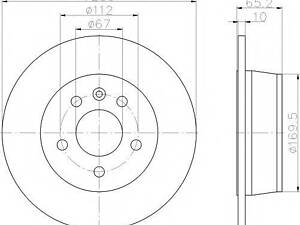 Диск гальмівний MERCEDES Vito(W638) R D=280mm 96-03 TEXTAR 92074503 на MERCEDES-BENZ VITO автобус (638)