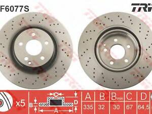 Диск гальмівний MERCEDES W221 F 06&gt &gt TRW DF6077S на MERCEDES-BENZ S-CLASS седан (W221)