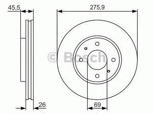 Диск гальмівний MITSUBISHI GalantLancer IX F 96&gt &gt  PR2 BOSCH 0986479R94 на MITSUBISHI ASPIRE VI (EA_)