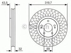 Диск гальмівний MITSUBISHI Lancer EVO F 06 BOSCH 0986479T01 на MITSUBISHI CEDIA седан