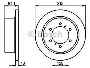 Диск тормозной MITSUBISHI PAJERO 91.04-,02.07- задн. (выр-во Bosch) BOSCH 0986478713 на MITSUBISHI SHOGUN II (V3_W, V2_