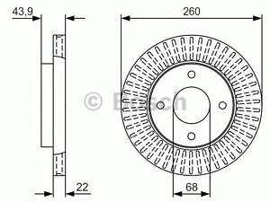 Диск гальмівний NISSAN Livina (L10)Tiida (arab) F 1.5-1.8 04&gt &gt BOSCH 0986479U61 на NISSAN LIVINA / GRAND LIVINA /