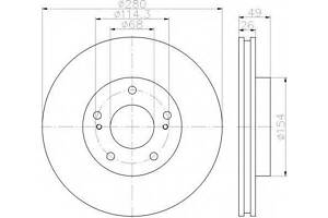 Диск гальмівний NISSAN Maxima QX A32 F 97-00 BOSCH 986479678 на NISSAN MAXIMA (A32)